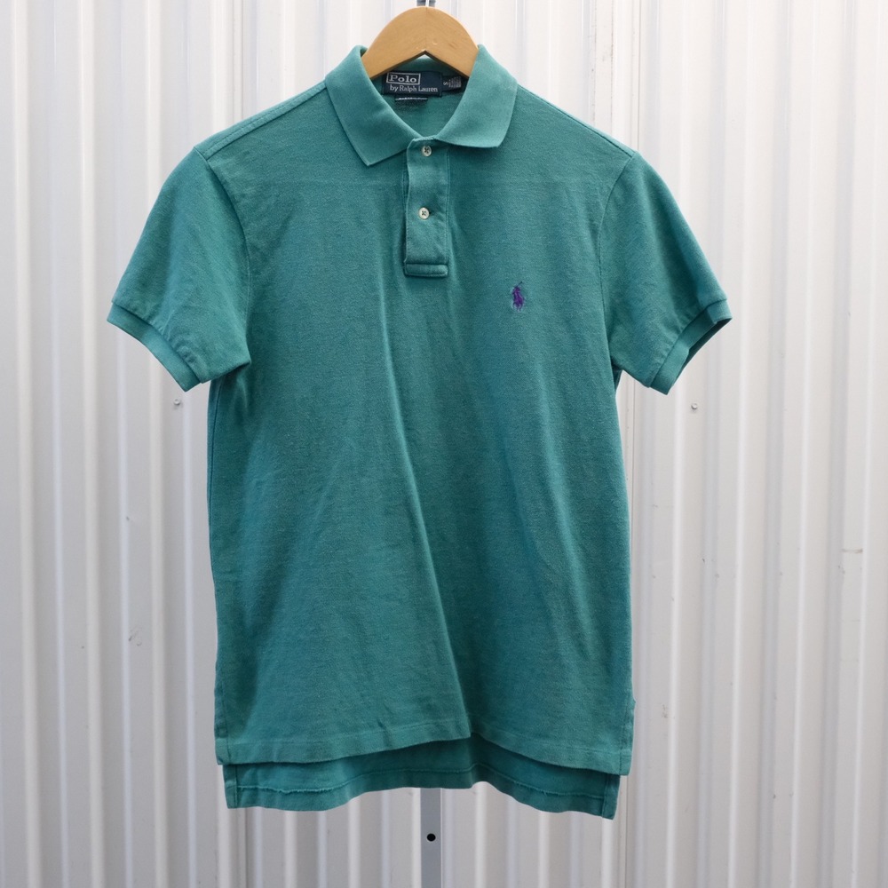 Polo Ralph Lauren Polo Shirt Men's Sz Small Teal Green Custom Fit Short Sleeve